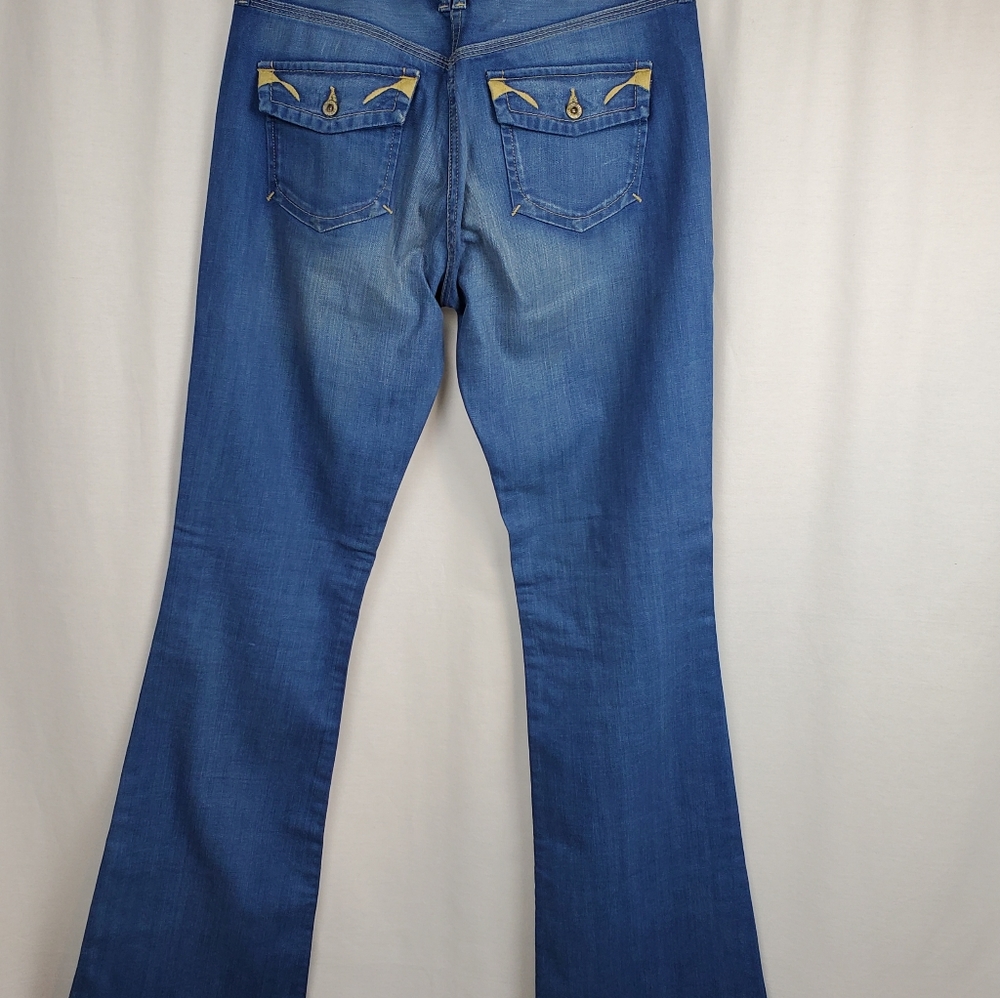 French Connection Denim Womens High Waist Boot Fla